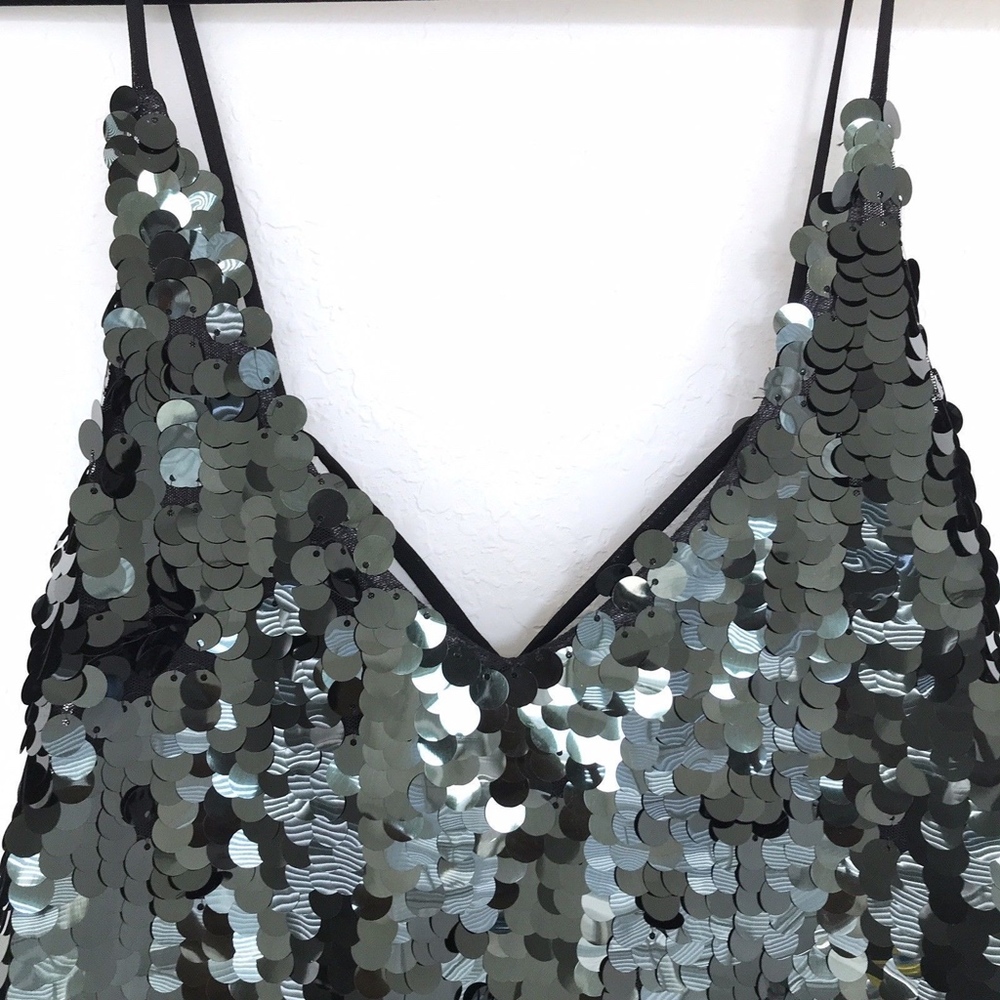 Free People Green Sequin Maxi Dress Gown - Picture 3 of 8